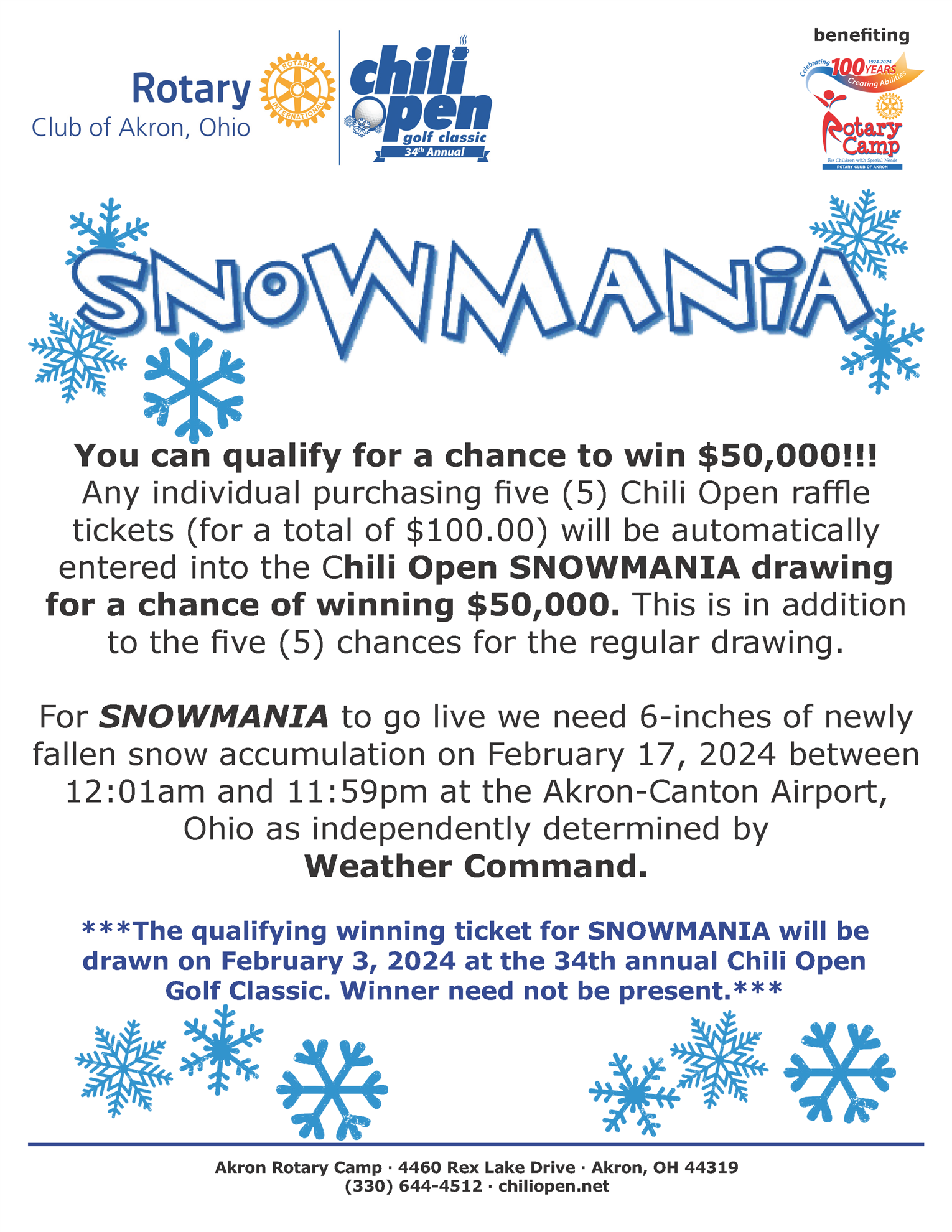 FEB. 3 - CHILI OPEN SNOWMANIA - QUALIFY TO WIN $50,000 | District 6630